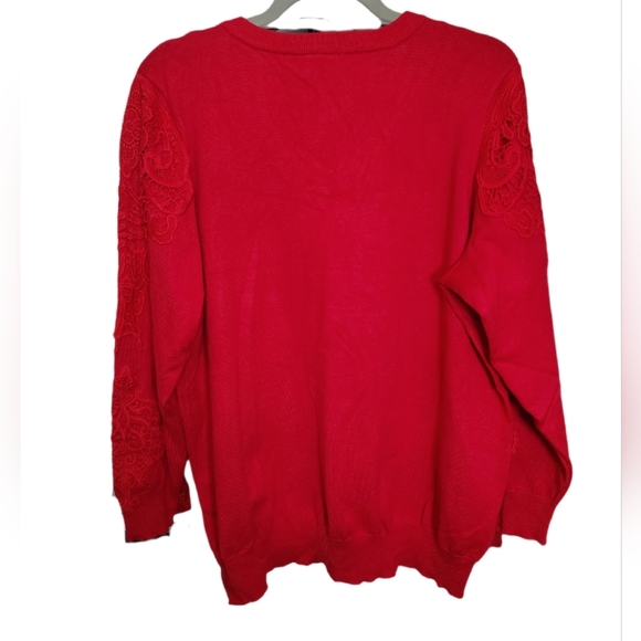 Lane Bryant Bold Red V-Neck Sweater 18/20 - Picture 4 of 7